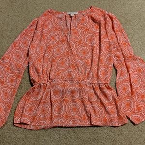 Michael Kors wrap peplum blouse. Size L.